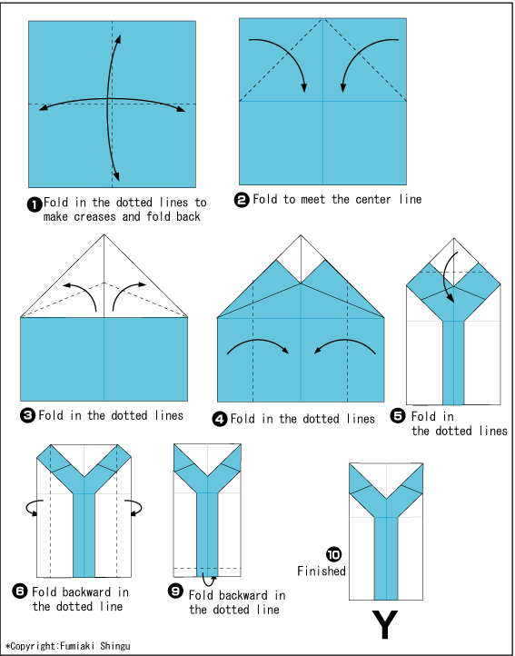 Origami alphabet(Y)
